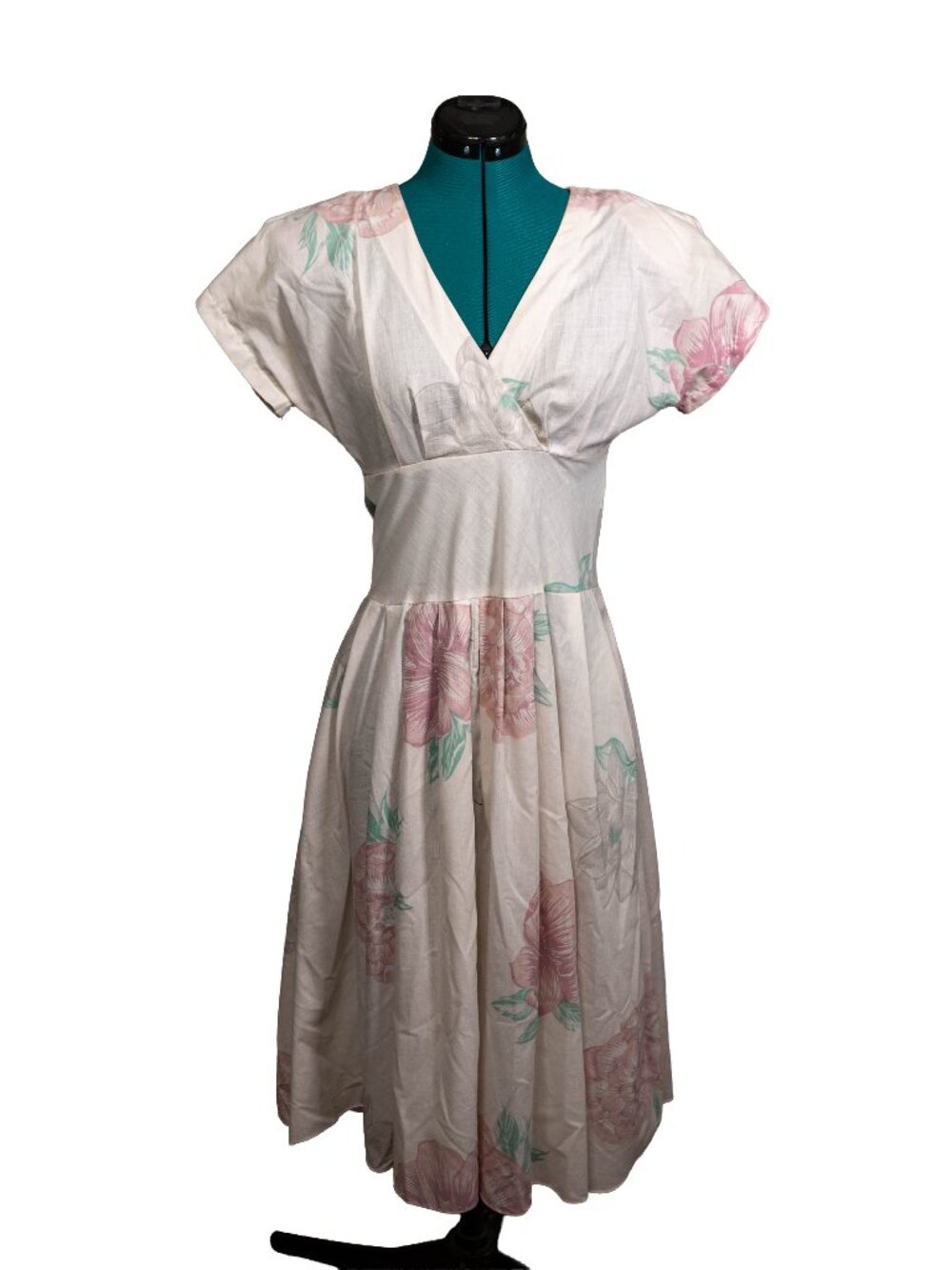 Vintage 80s 90s OOPS California Floral Swing Dress - Size 3/4